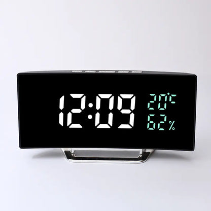 Style Loft Collection HomeLoft 5th Dimension Muthoni Curved LED Alarm Clock with Temperature & Humidity Display