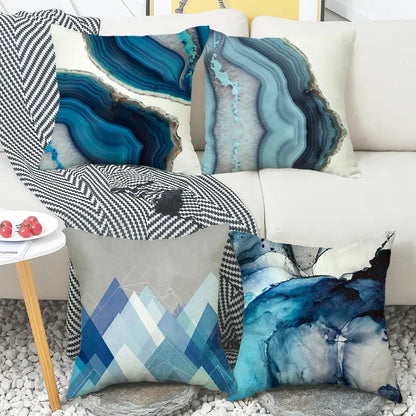 Style Loft Collection Artistic Blue Abstract Pillow Cover