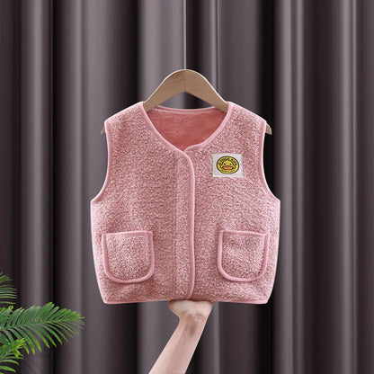 Style Loft Collection Little Yellow Duck Teddy Thick Fleece Vest for Kids