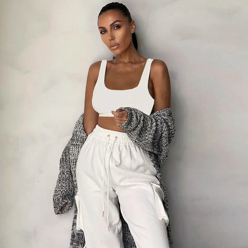 Style Loft Collection Catch Me In The Mall Crop Top and Drawstring Pants Set