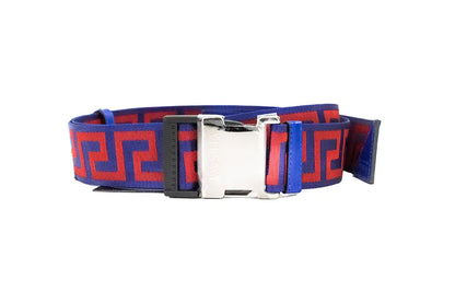 Style Loft Collection x Versace Greek Key Lapis Blue Scarlet Red Adjustable Belt