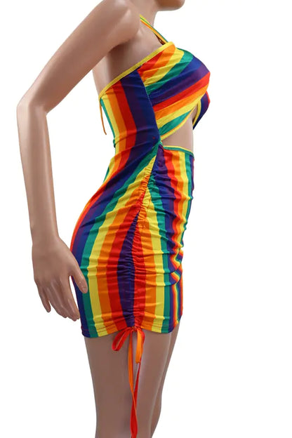 Style Loft Collection Backless Tie Dye Halter Mini Dress