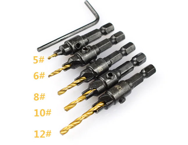 Style Loft Collection ToolStyle Titanium Coated 5 Piece Hexagonal Drill Set