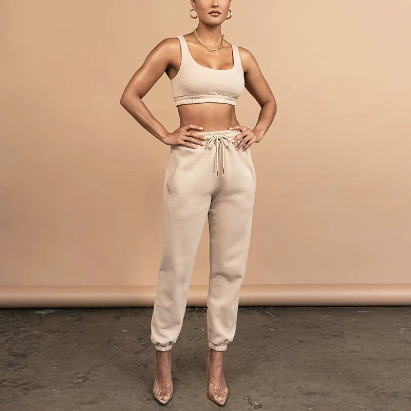 Style Loft Collection Catch Me In The Mall Crop Top and Drawstring Pants Set