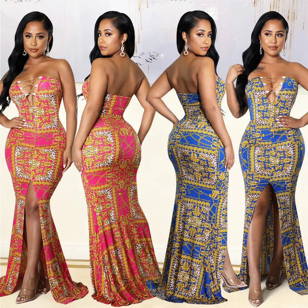 Style Loft Collection Wrapped Floor-Length Dinner Dress