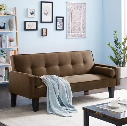 Style Loft Collection Sandstone Pull Point Tufted Button Sofa
