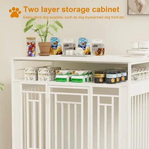 Style Loft Collection 43 Inch Deluxe Wooden Dog Kennel with Storage
