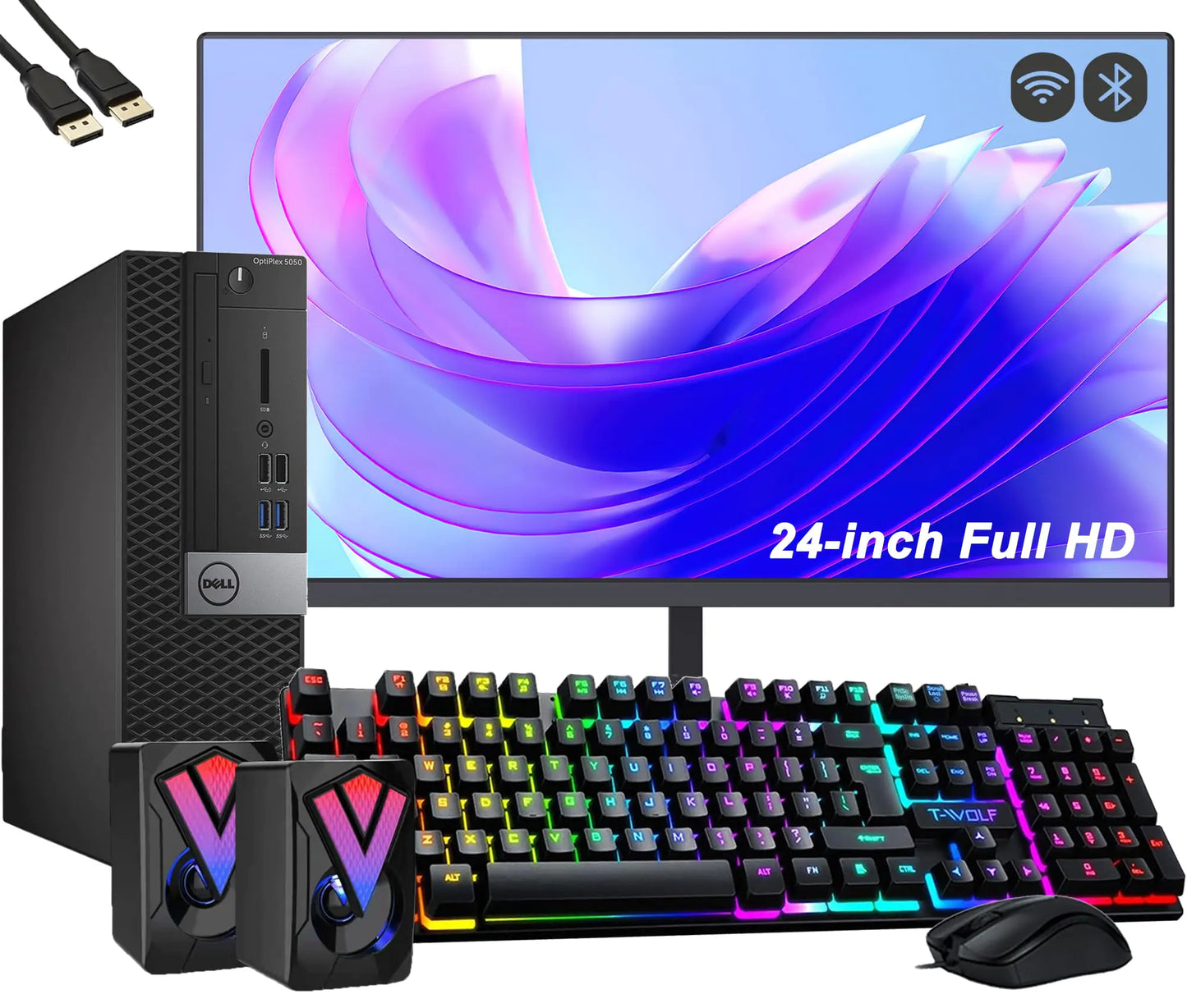 Style Loft Collection x Dell OptiPlex 5050 Small Form Factor Desktop Computer PC Setup with New 24" FHD Monitor Core i5-6500 16GB RAM 256GB SSD Keyboard & Mouse Speakers Wi-Fi HDMI VGA Windows 10 Pro (Renewed)