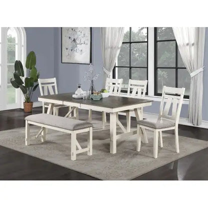 Style Loft Collection Elegant Farmhouse Dining Room Set & Cushioned Bench