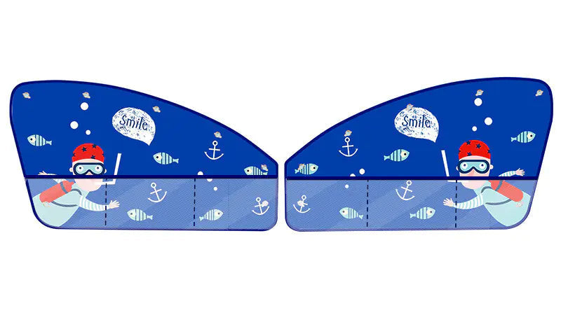 Style Loft Collection Car Sunshade with Storage Pocket and Suction Cups