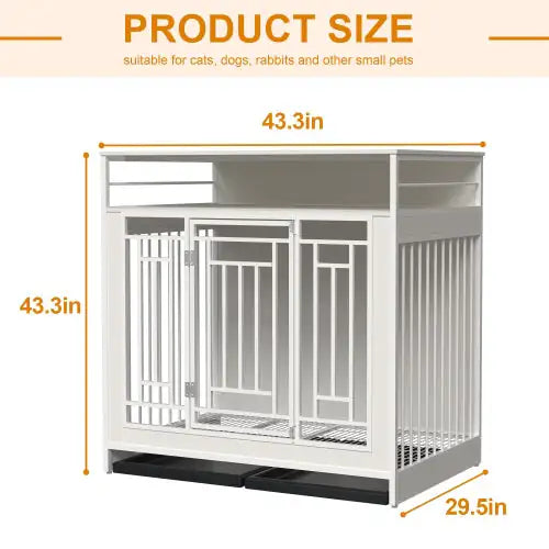 Style Loft Collection 43 Inch Deluxe Wooden Dog Kennel with Storage