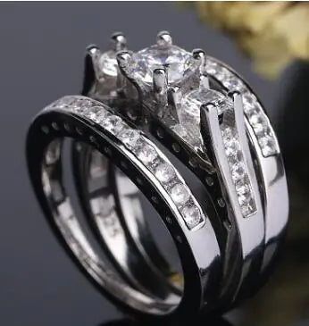 Style Loft Collection Triple Diamonesque Zirconite Ring Set