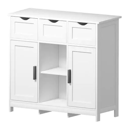 Style Loft Collection Versatile White Storage Cabinet with Shelves and Drawers