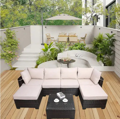 Style Loft Collection Garden Rattan Sofa Set & Coffee Table