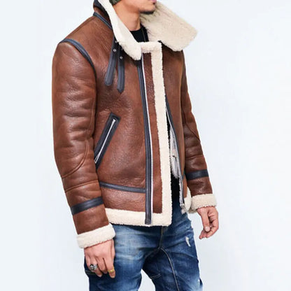 Style Loft Collection Vintage Hawks Nest Shearling Lined Leather Motorcycle