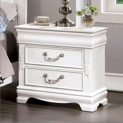 Style Loft Collection Classic White Solid Wood Nightstand