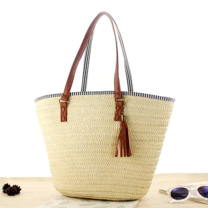 Style Loft Collection Daytona Beach Woven Straw Shoulder Bag