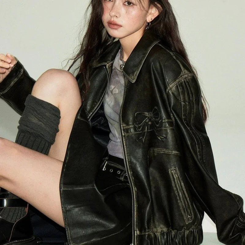Style Loft Collection The Graces Rock and Roll Capital Leather Biker Jacket