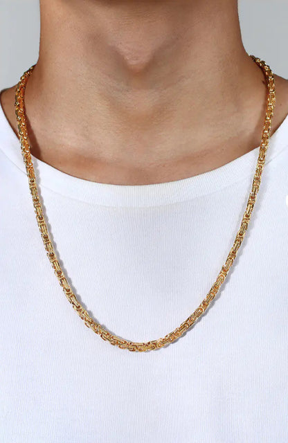 Style Loft Collection Handcrafted 304 Stainless Steel Byzantine Chain