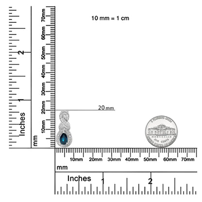 Style Loft Collection .925 Sterling Silver 6x4mm Pear Sapphire and Diamond Accent Infinity Drop 18" Pendant Necklace (H-I Color, SI1-SI2 Clarity)