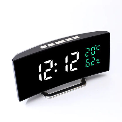 Style Loft Collection HomeLoft 5th Dimension Muthoni Curved LED Alarm Clock with Temperature & Humidity Display
