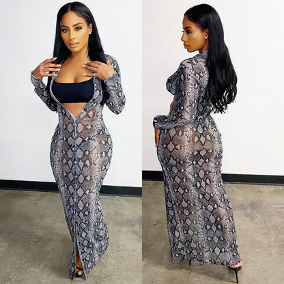 Style Loft Collection Ecdysis Long-Sleeved Snake Skin Dress