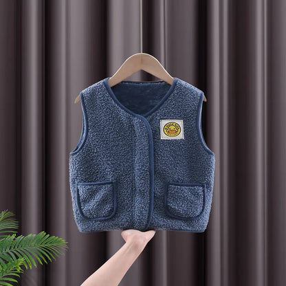 Style Loft Collection Little Yellow Duck Teddy Thick Fleece Vest for Kids