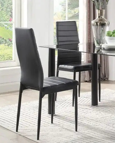 Style Loft Collection Contemporary Black Metal Dining Chairs 2pc Set