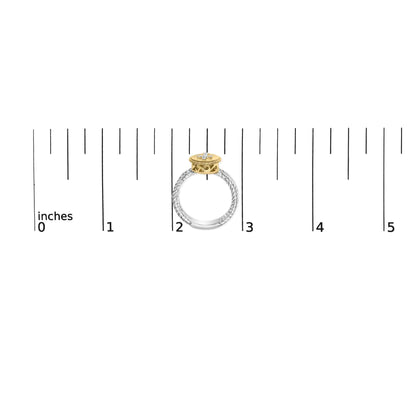 Style Loft Collection Cross Ring 18K Yellow Gold Plated .925 Sterling Silver Diamond with Satin Finish (I-J Color, SI1-SI2 Clarity)