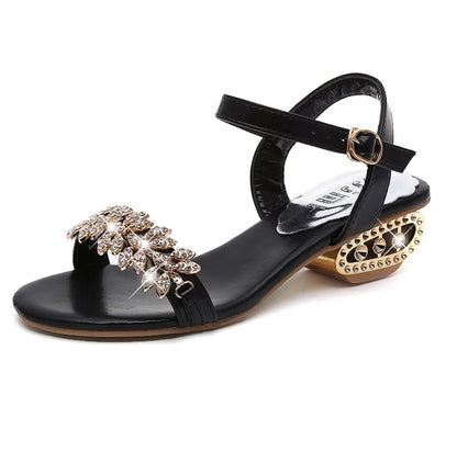 Style Loft Collection Catch This Drip Rhinestone Buckle Flat Heel Sandals