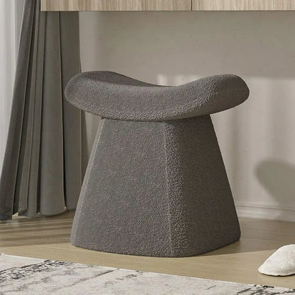 Style Loft Collection Plush Cashmere and Solid Wood Minimalist's Dream Vanity Stool