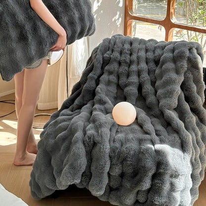 Style Loft Collection Rabbit Fur Velvet Blanket