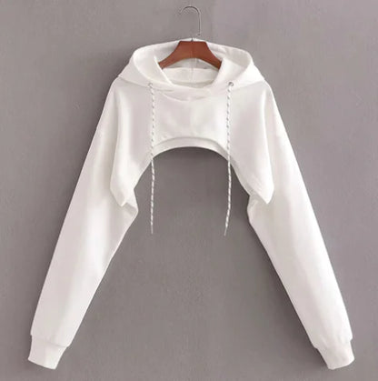 Style Loft Collection Cropped Hooded Long Sleeve Sweatshirt