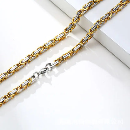 Style Loft Collection Handcrafted 304 Stainless Steel Byzantine Chain