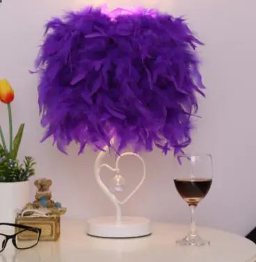 Style Loft Collection LED Feather Heart Crystal Table Lamp
