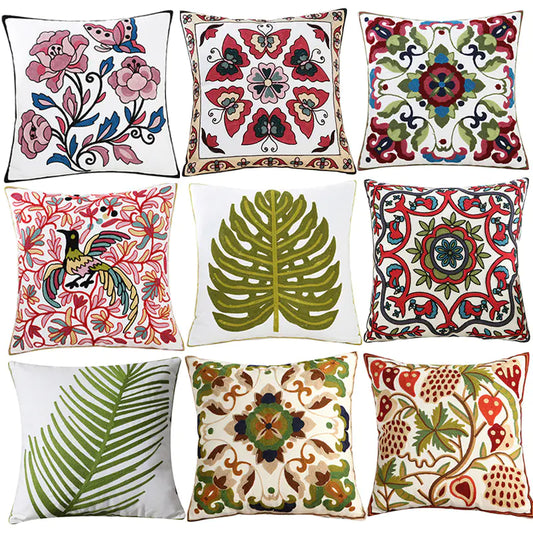 Style Loft Collection Embroidered Floral Cushion Covers