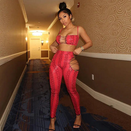 (.09) Style Loft Collection Hips for Days Lace-Up Outfit Set