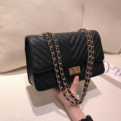 Style Loft Collection Vogue V-Pattern Chain Shoulder Bag