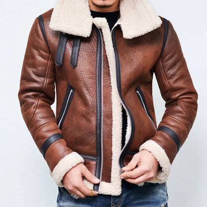 Style Loft Collection Vintage Hawks Nest Shearling Lined Leather Motorcycle