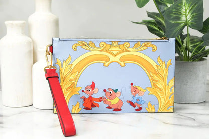 Style Loft Collection x Versace x Disney Cinderella Mice Small Printed Leather Pouch