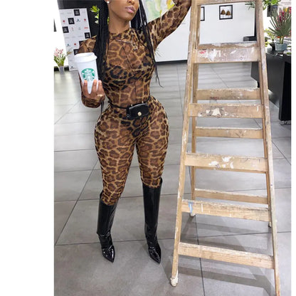 Style Loft Collection Papillon Noir Leopard Print Jumpsuit
