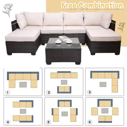 Style Loft Collection 7 Piece All-Weather Outdoor Garden Patio Furniture