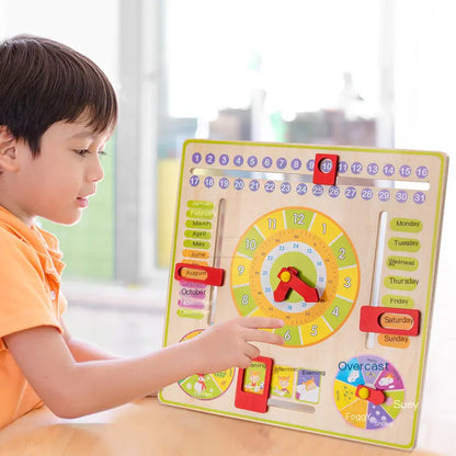 Style Loft Collection Multifunctional Learning Clock and Calendar Toy