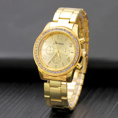 Style Loft Collection Geneva Studded Stainless Steel Quartz Watch