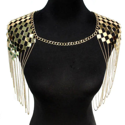 Style Loft Collection Diamond  Metal Tassel Shoulder Chain