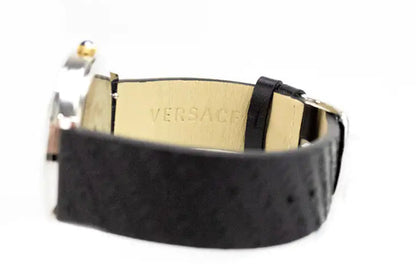 Style Loft Collection x Versace 38mm Silver Logo Halo Dial Embossed Leather Watch