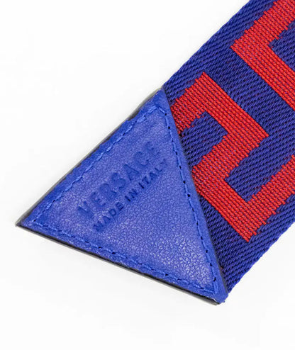 Style Loft Collection x Versace Greek Key Lapis Blue Scarlet Red Adjustable Belt