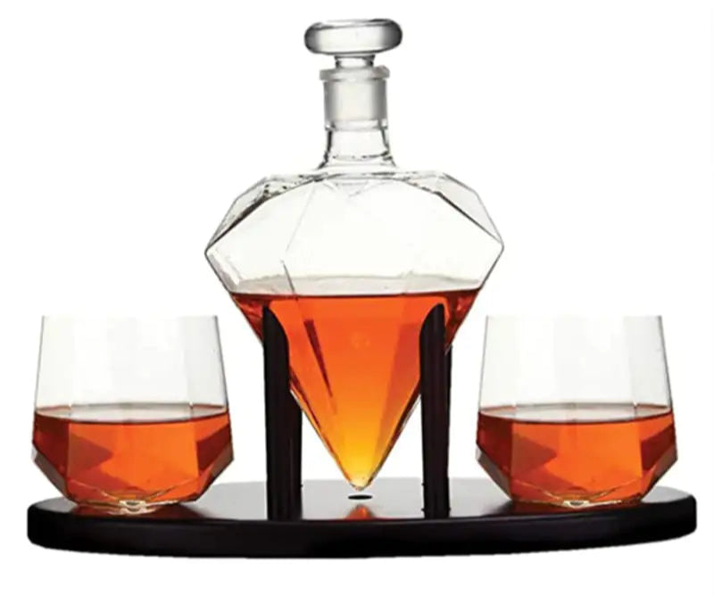 Style Loft Collection Decadent Diamond Wine Decanter and Glasses