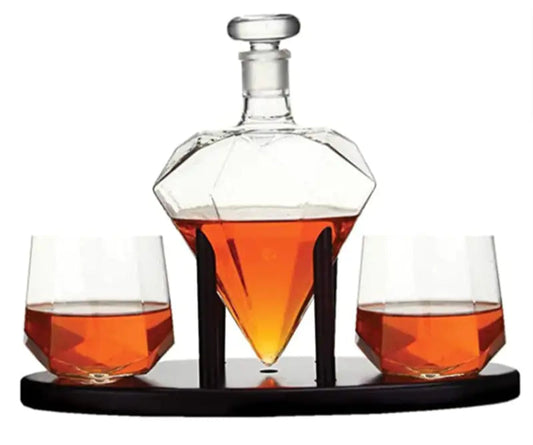 Style Loft Collection Decadent Diamond Wine Decanter and Glasses