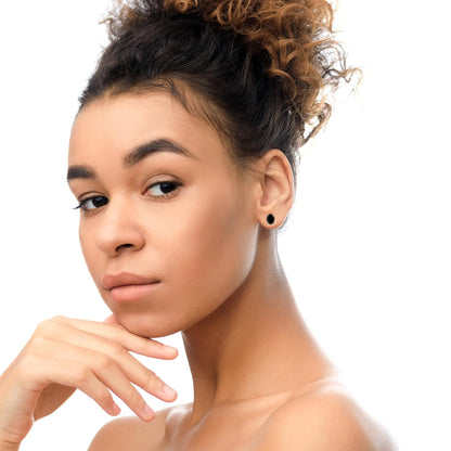 Style Loft Collection Black Diamond 14K White Gold 1/2 Ctw Round Brilliant-Cut Classic 4-Prong Stud Earrings with Screw Backs (Fancy Color-Enhanced, I2-I3 Clarity)